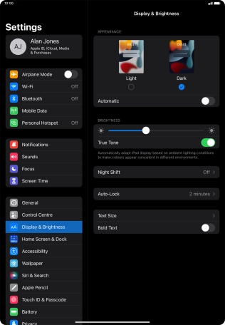 Press the indicator next to 