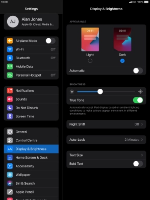 Press the indicator next to 