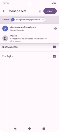 Press the required Google account.