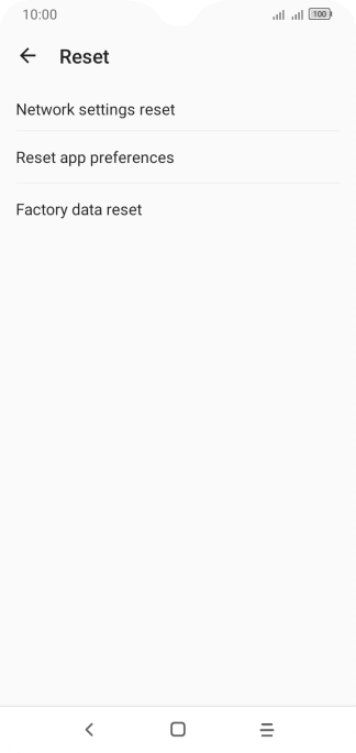 Press Factory data reset.