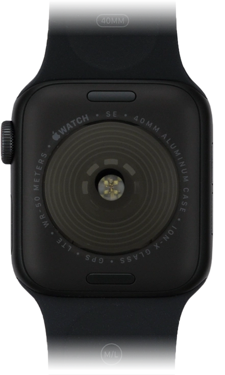 Place the back of your Apple Watch on the magnetic charger allowing it to click into place.