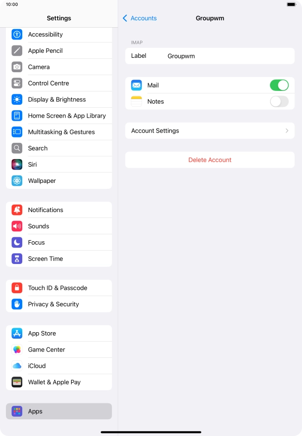 Press Account Settings.
