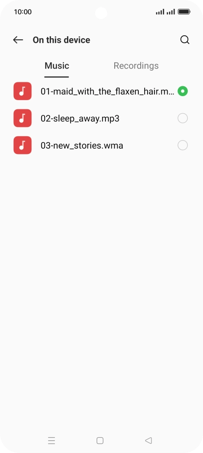 Once you've found a ring tone you like, press the Return key.