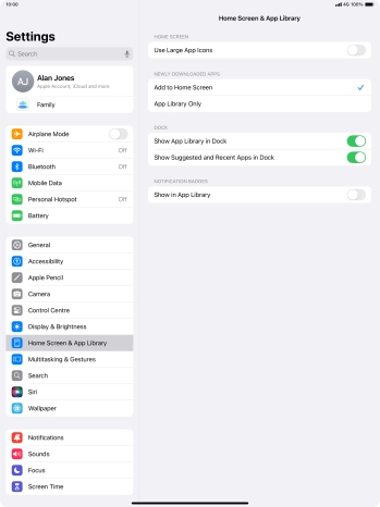 To add new downloaded apps to both the home screen and App Library, press Add to Home Screen.