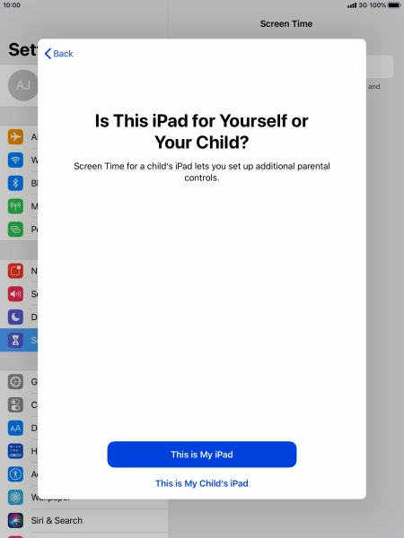 Press This is My iPad.