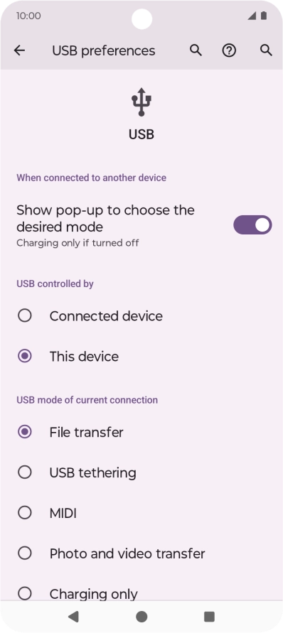 Press File transfer.