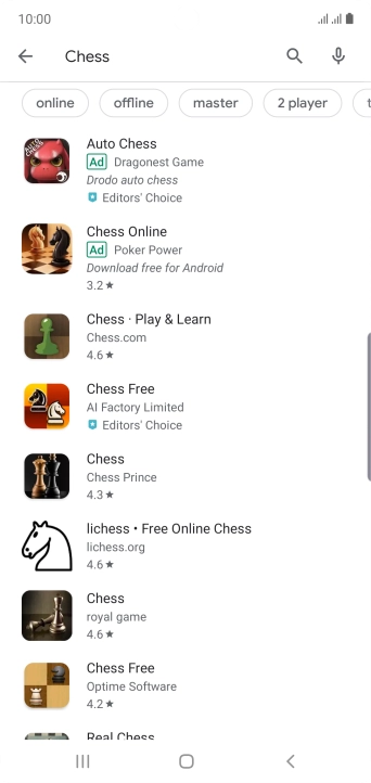 Press the required app.