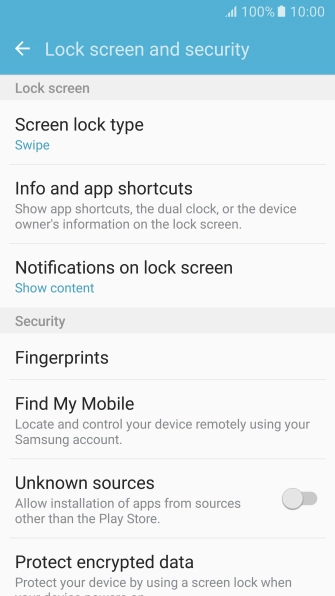Press Screen lock type.