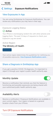 Press Exposure Logging Status.