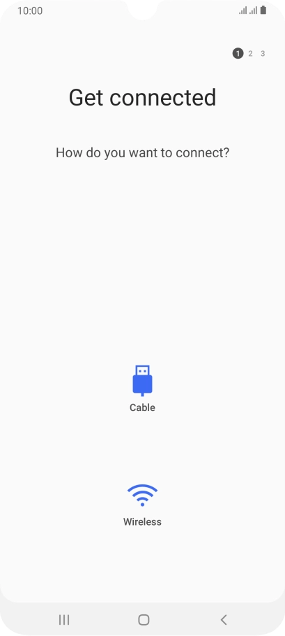 Press the required transfer type and follow the instructions on the screen to transfer content.