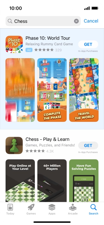 Press the required app.