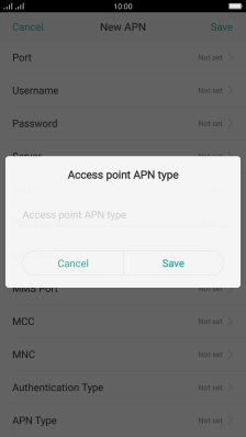 Key in default and press Save.