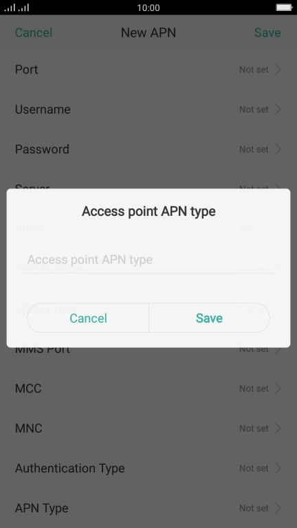 Key in default and press Save.