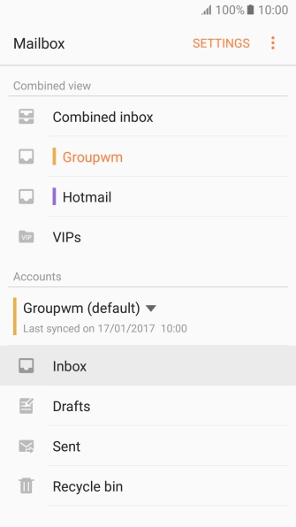 Press the required account.