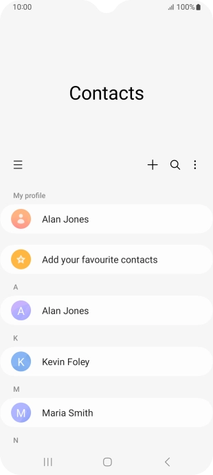 Press the new contact icon.