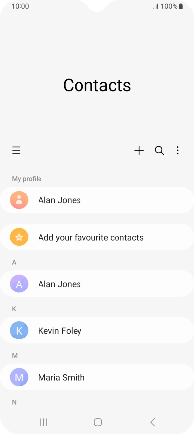 Press the new contact icon.