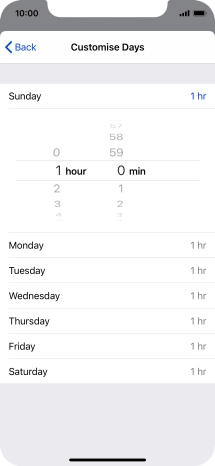 Select the required time limit.