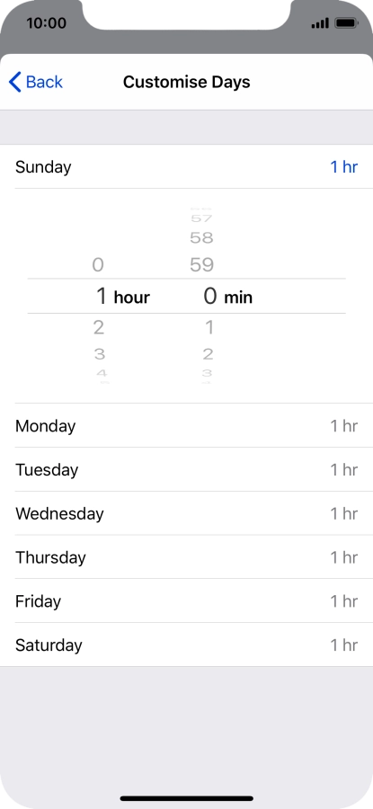 Select the required time limit.