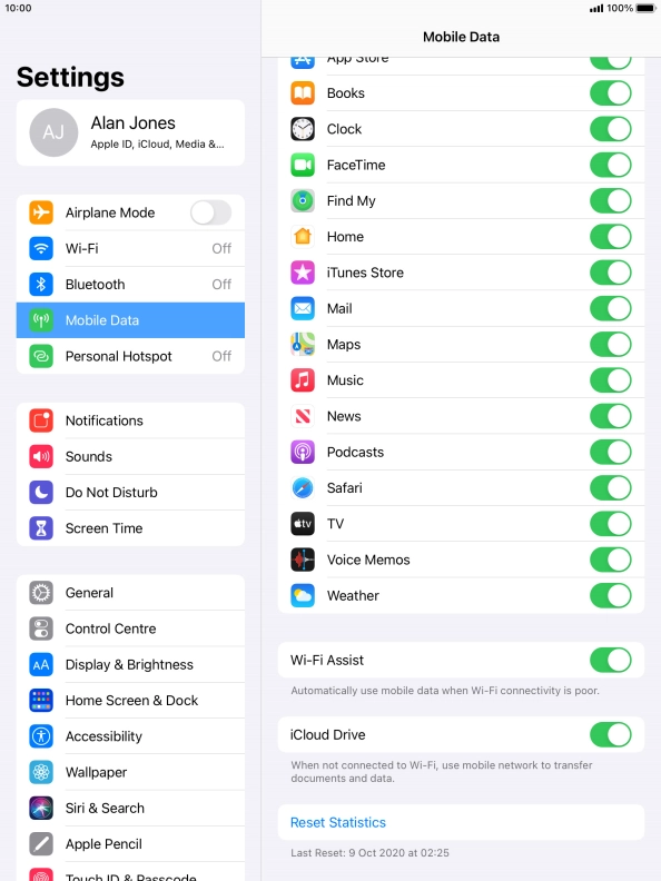 Press the indicator next to 