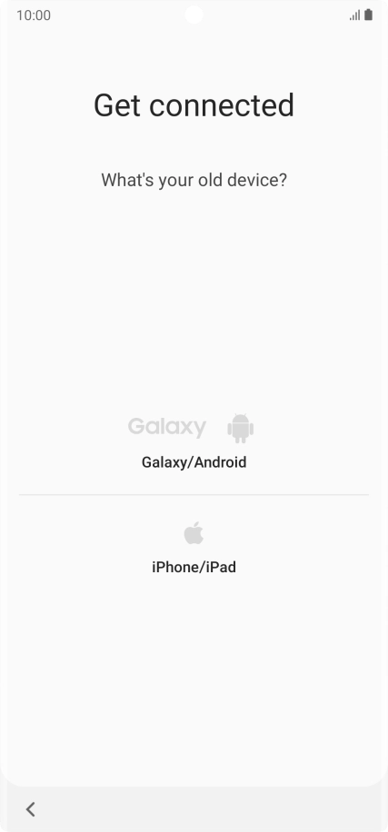 Press the required setting and follow the instructions on the screen to transfer the content from another phone.