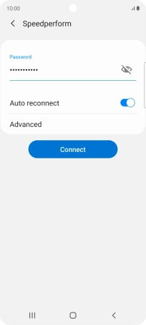 Key in the password for the Wi-Fi network and press Connect.