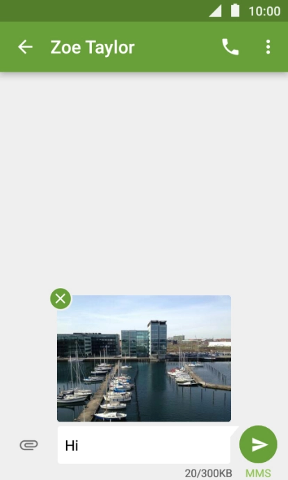 Press the send icon when you've finished your picture message.