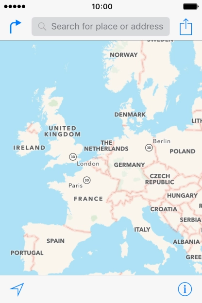 Press Search for place or address.