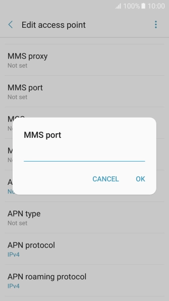 Key in 8080 and press OK.
