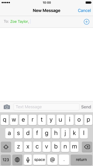 Press the text input field and write the text for your iMessage.