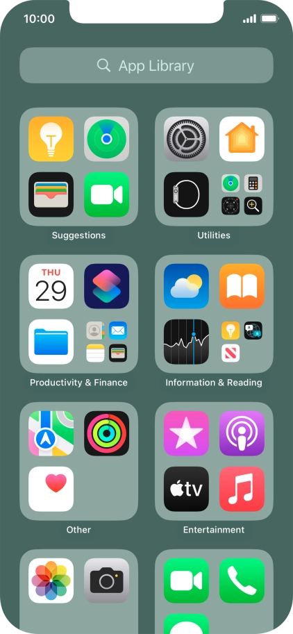 Press the required app.