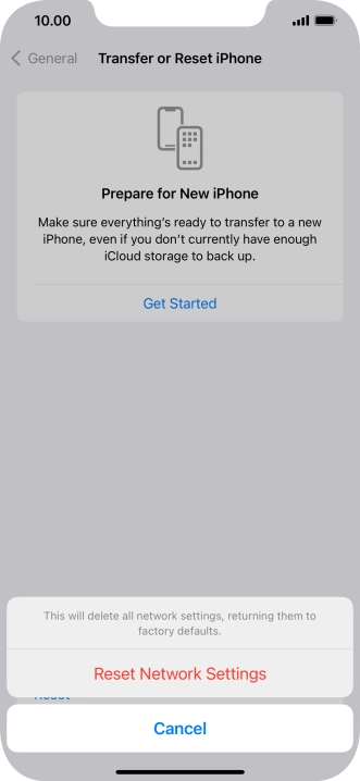 Press Reset Network Settings.
