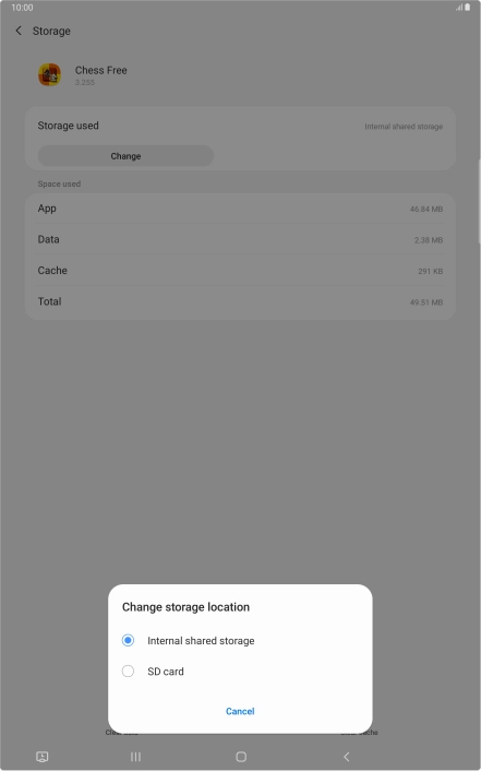 Press the name of the memory card.