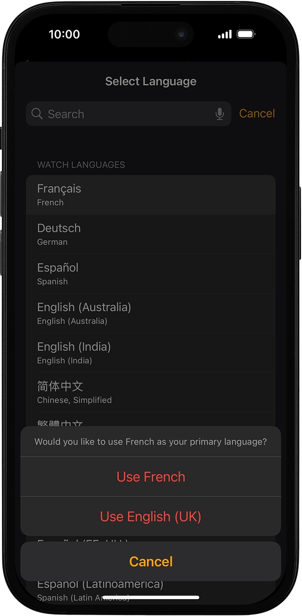 On your phone: Press Use ‹language›.