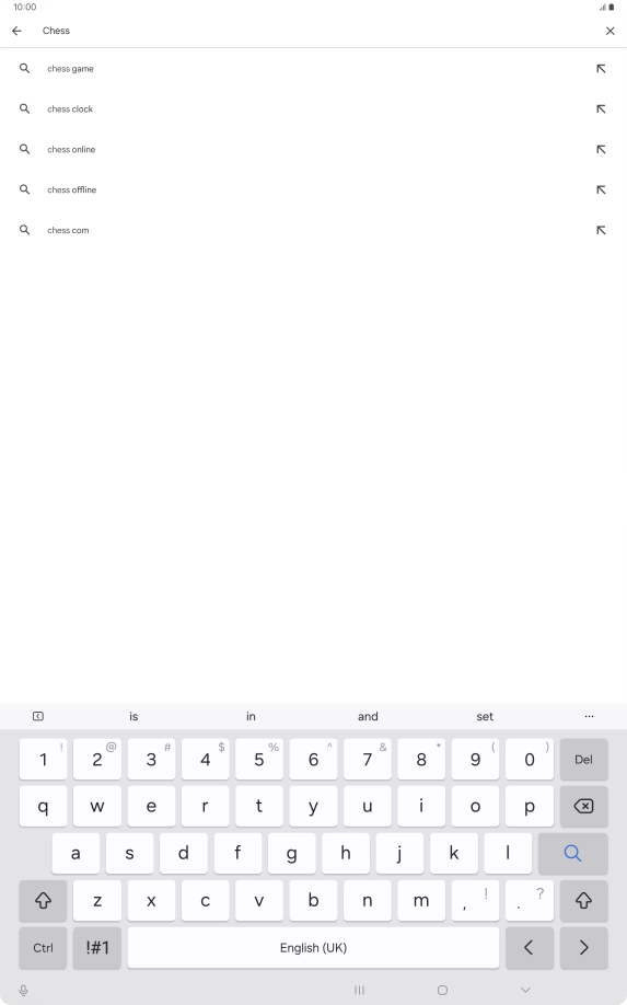 Key in the name or subject of the required app and press the search icon.