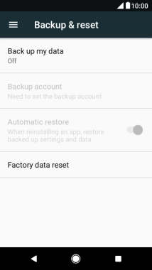 Press Factory data reset.