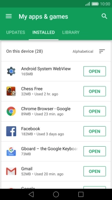 Press the required app.