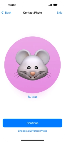 Follow the instructions on the screen to customise the selected picture and press Continue.