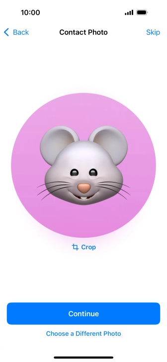 Follow the instructions on the screen to customise the selected picture and press Continue.