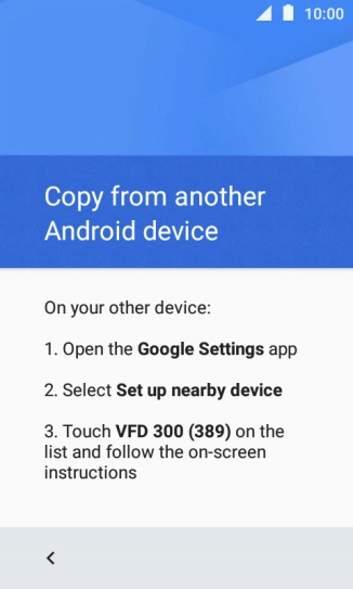 Follow the instructions on the screen to establish a connection from your phone to another phone via NFC. Follow the instructions on the other phone's screen to confirm the connection to your phone.