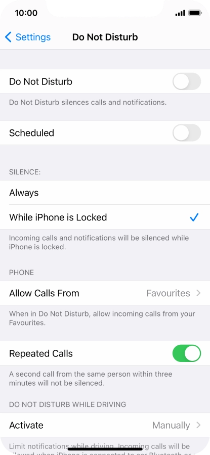 Press the indicator next to 