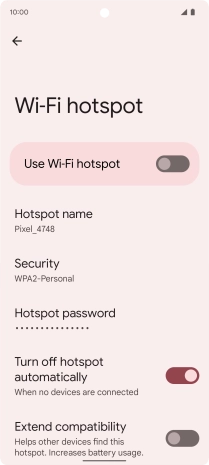 Press Hotspot name.