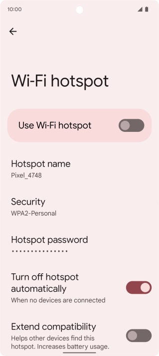 Press Hotspot name.