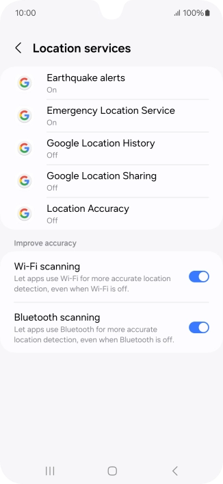 Press Location Accuracy.