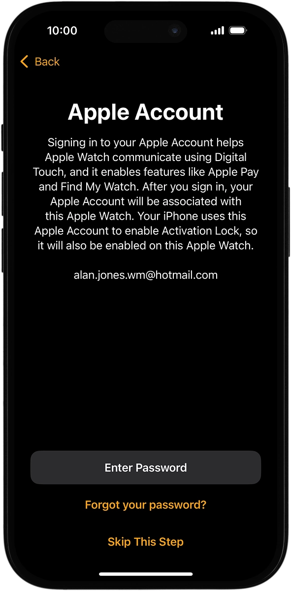 On your phone: Press Enter Password.