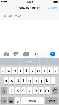 Press the sticker icon and follow the instructions on the screen to add a sticker to your iMessage.