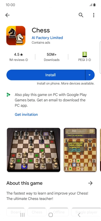Press Install and follow the instructions on the screen to install the app.