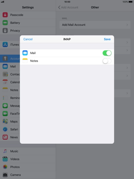 Press Save. Your email account has now been set up. To select more settings for incoming and outgoing server, proceed with the following steps.