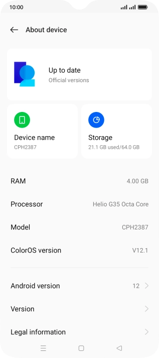 Press the update field. If a new software version is available, it's displayed. Follow the instructions on the screen to update the phone software.