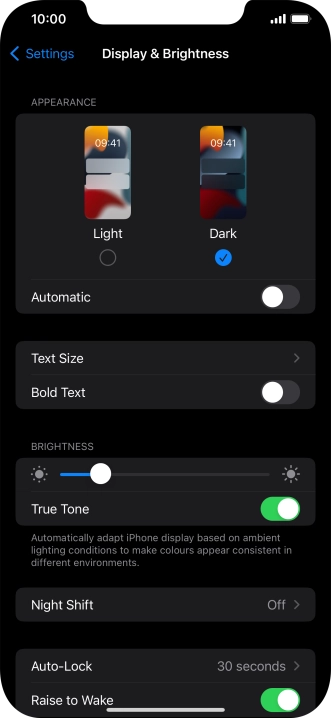 Press the indicator next to 