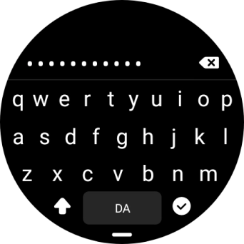 Key in the password for the Wi-Fi network and press the confirm icon.